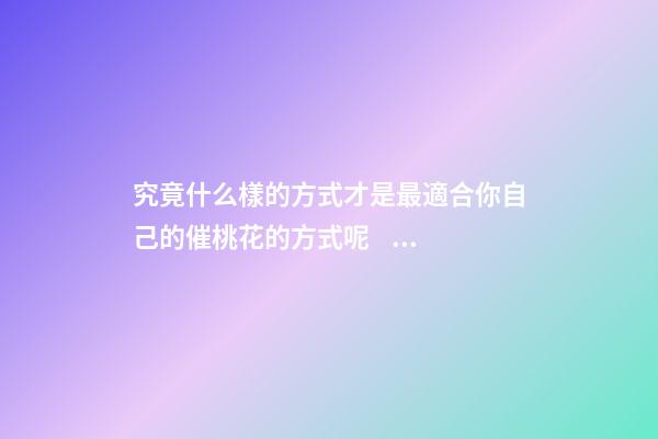 究竟什么樣的方式才是最適合你自己的催桃花的方式呢？